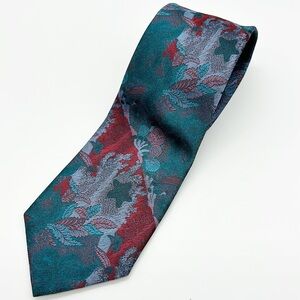 Lanvin Paris Men's 100% Silk Tie Abstract Undersea Print‎